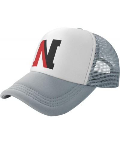 Northeastern University Logo Trucker Hats for Both Men and Women - Mesh Baseball Snapback Hats Gray $11.96 Baseball Caps