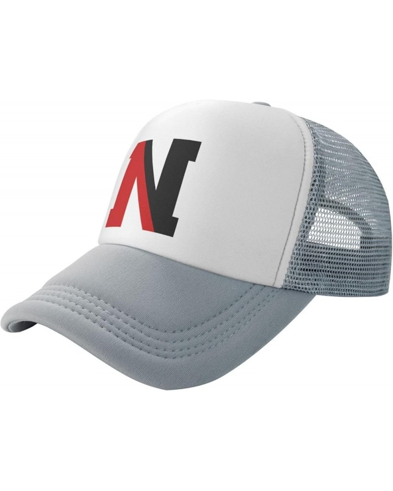 Northeastern University Logo Trucker Hats for Both Men and Women - Mesh Baseball Snapback Hats Gray $11.96 Baseball Caps