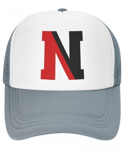 Northeastern University Logo Trucker Hats for Both Men and Women - Mesh Baseball Snapback Hats Gray $11.96 Baseball Caps