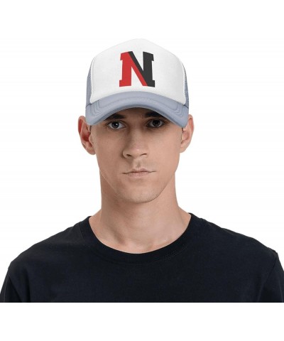 Northeastern University Logo Trucker Hats for Both Men and Women - Mesh Baseball Snapback Hats Gray $11.96 Baseball Caps