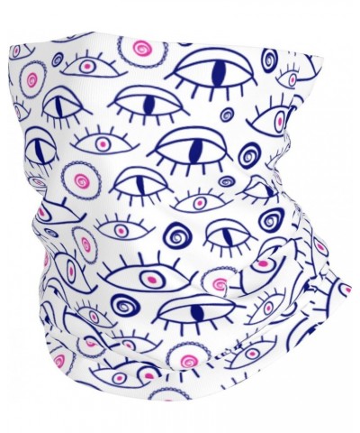 Evil Mystical Eyes Magic Symbols White Neck Gaiter For Women Men Face Mask Balaclava Bandana Headwear Scarf $10.58 Balaclavas