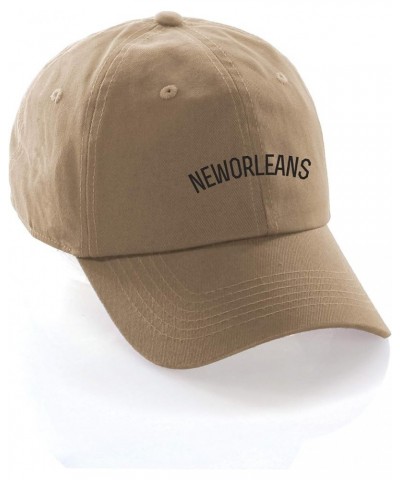 USA Cities Baseball Dad Hat Cap Cotton Unstructure Low Profile Strapback New Orleans Khaki Black $12.21 Baseball Caps