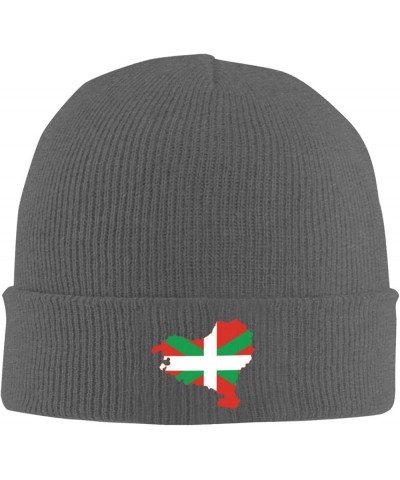 Basque Flag Map Knit Hats Winter Warm Chunky Beanie Hat for Men Women Deep Heather $11.25 Skullies & Beanies