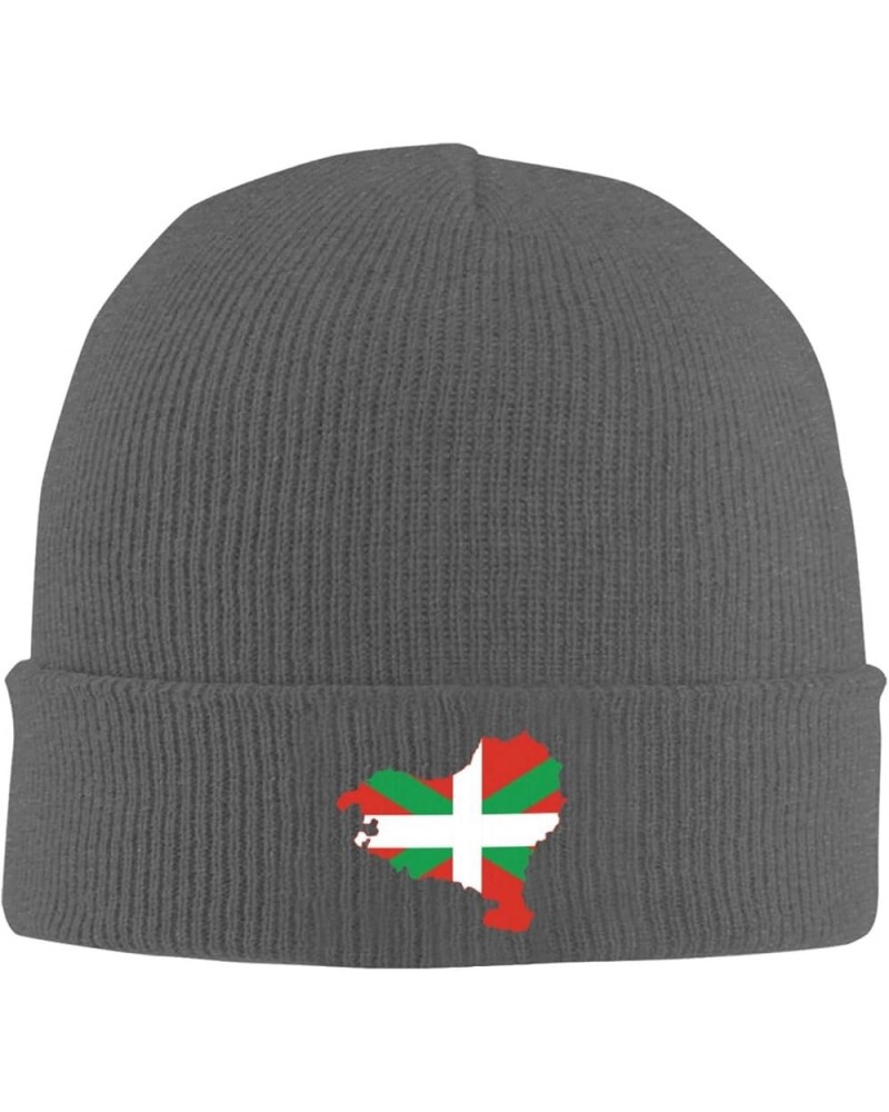 Basque Flag Map Knit Hats Winter Warm Chunky Beanie Hat for Men Women Deep Heather $11.25 Skullies & Beanies