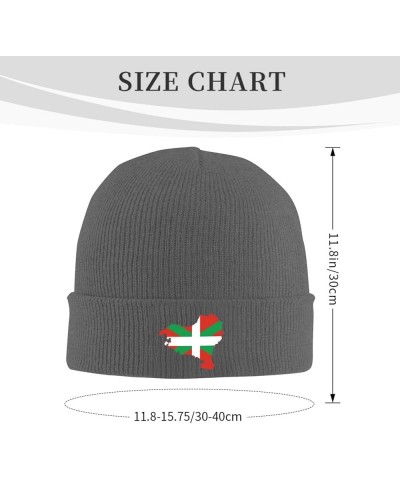 Basque Flag Map Knit Hats Winter Warm Chunky Beanie Hat for Men Women Deep Heather $11.25 Skullies & Beanies