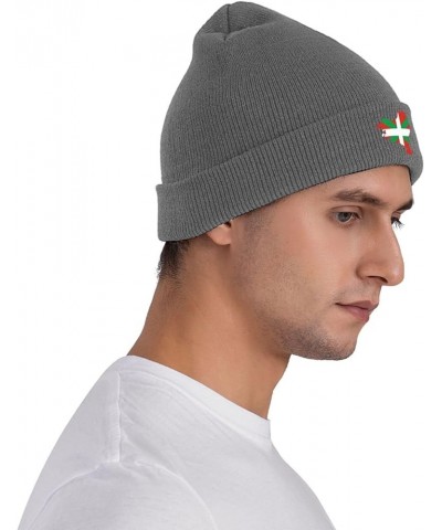 Basque Flag Map Knit Hats Winter Warm Chunky Beanie Hat for Men Women Deep Heather $11.25 Skullies & Beanies