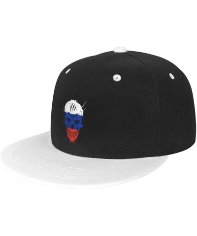 Creative Russia Patriot Skull National Flag Baseball Cap for Men Women Snapback Hat Adjustable Flat Bill Hats White $12.36 Ba...