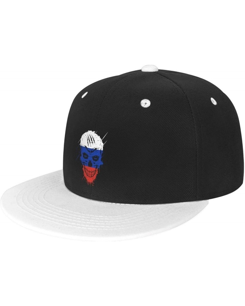 Creative Russia Patriot Skull National Flag Baseball Cap for Men Women Snapback Hat Adjustable Flat Bill Hats White $12.36 Ba...