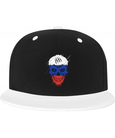 Creative Russia Patriot Skull National Flag Baseball Cap for Men Women Snapback Hat Adjustable Flat Bill Hats White $12.36 Ba...