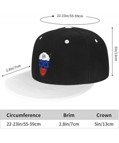 Creative Russia Patriot Skull National Flag Baseball Cap for Men Women Snapback Hat Adjustable Flat Bill Hats White $12.36 Ba...