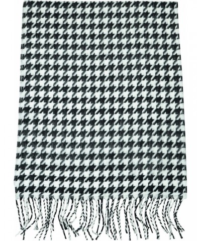 Cashmere Wool Feel Scarf Warm Soft Lightweight Scottish Scotland Nova Check Tartan Plaid Gift For Men Women Kids (White Black...