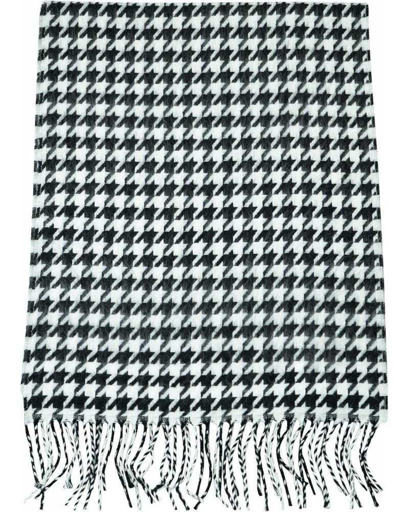 Cashmere Wool Feel Scarf Warm Soft Lightweight Scottish Scotland Nova Check Tartan Plaid Gift For Men Women Kids (White Black...