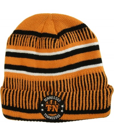 Tennessee Knitted Plush Lined Varsity Cuffed Hat with Seal Orange/Black $13.05 Skullies & Beanies