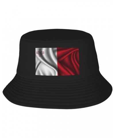 Silk Style Flag of Malta Bucket Hat for Women Men Bucket Hats Summer Sun Hats Beach Travel Fishing Golf Cap Black $9.62 Bucke...