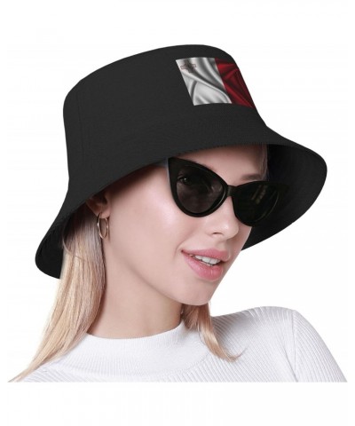 Silk Style Flag of Malta Bucket Hat for Women Men Bucket Hats Summer Sun Hats Beach Travel Fishing Golf Cap Black $9.62 Bucke...