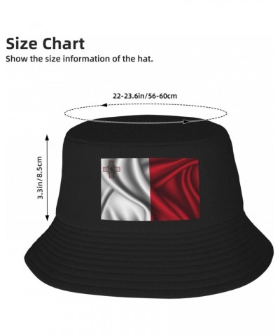 Silk Style Flag of Malta Bucket Hat for Women Men Bucket Hats Summer Sun Hats Beach Travel Fishing Golf Cap Black $9.62 Bucke...