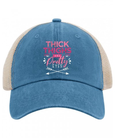 Thick Thighs and Pretty Eyes2 Hats for Womens Baseball Cap Low profilees Washed Running hat Adjustable Lake Blue $9.42 Baseba...