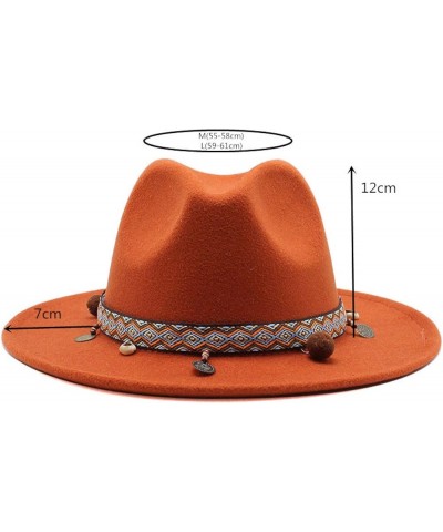 Womans Big Wide Brimmed Wool Felt Floppy Hat Crushable Women Warm Fedora Hats Jazz Hat Caps for Outside White L $19.03 Fedoras