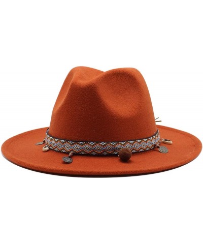 Womans Big Wide Brimmed Wool Felt Floppy Hat Crushable Women Warm Fedora Hats Jazz Hat Caps for Outside White L $19.03 Fedoras