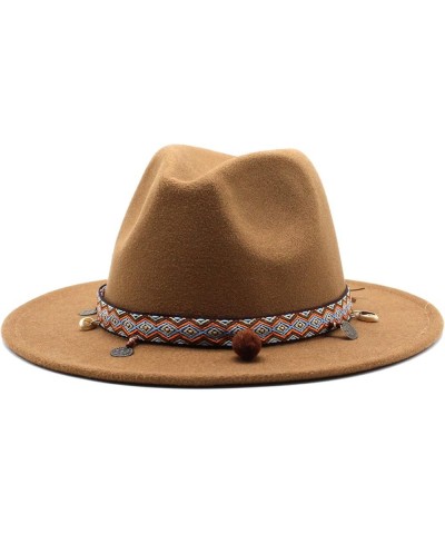 Womans Big Wide Brimmed Wool Felt Floppy Hat Crushable Women Warm Fedora Hats Jazz Hat Caps for Outside White L $19.03 Fedoras