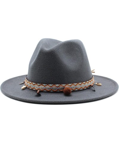 Womans Big Wide Brimmed Wool Felt Floppy Hat Crushable Women Warm Fedora Hats Jazz Hat Caps for Outside White L $19.03 Fedoras