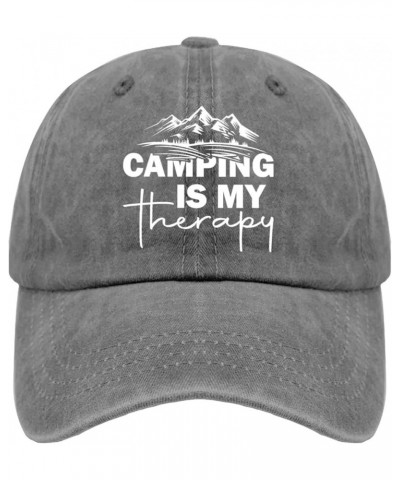 Camping is My Therapy hat Men Cap Pigment Black Men's Hats Gifts for Mom Hiking Hat Pigment Gray $11.99 Sun Hats