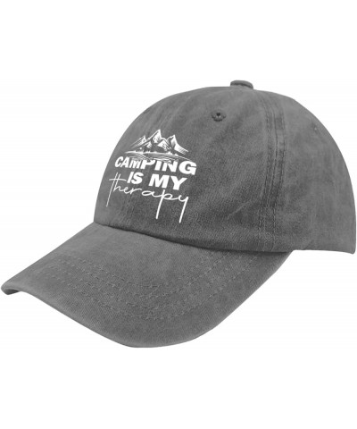 Camping is My Therapy hat Men Cap Pigment Black Men's Hats Gifts for Mom Hiking Hat Pigment Gray $11.99 Sun Hats