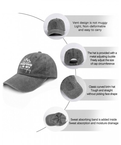 Camping is My Therapy hat Men Cap Pigment Black Men's Hats Gifts for Mom Hiking Hat Pigment Gray $11.99 Sun Hats