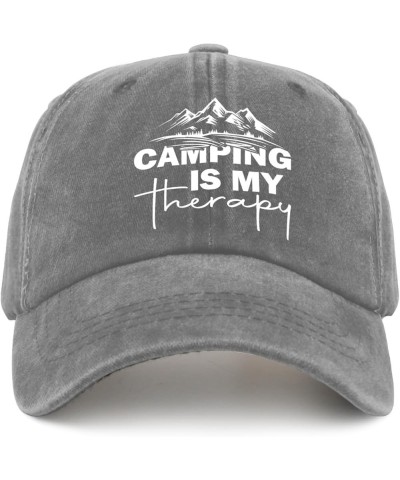 Camping is My Therapy hat Men Cap Pigment Black Men's Hats Gifts for Mom Hiking Hat Pigment Gray $11.99 Sun Hats