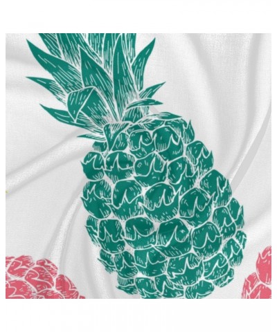 Colored Pineapple 23.6" Square Scarf Women Fashion Silk Feeling Hair Scarves Headscarf Hair Wrap Lightweight Neck Scarf for W...