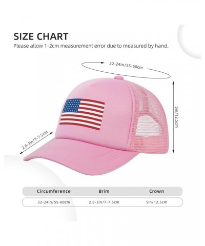 48-Star-Us-Flag Men/Women Adjustable Mesh Hat Trucker Hats Golf Baseball Cap Outdoor Sports Caps Pink $11.00 Baseball Caps