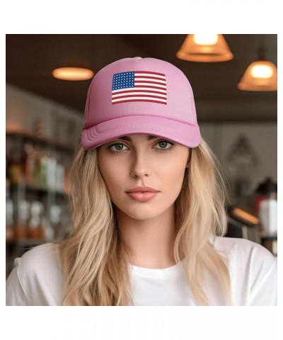 48-Star-Us-Flag Men/Women Adjustable Mesh Hat Trucker Hats Golf Baseball Cap Outdoor Sports Caps Pink $11.00 Baseball Caps