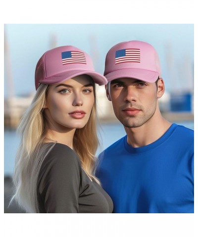 48-Star-Us-Flag Men/Women Adjustable Mesh Hat Trucker Hats Golf Baseball Cap Outdoor Sports Caps Pink $11.00 Baseball Caps