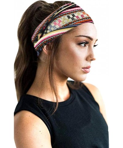 Adult Neckerchief Women Casual Printing Yoga Hairband Sports Elastic Sweat Absorbing Headband Fashion Headwear Khaki $5.60 He...