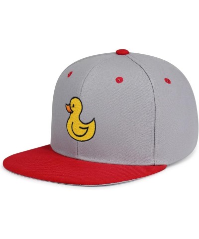 Duck Hip-Hop Snapback Hat Embroidered Baseball Cap Rubberduck Toy 39. Light Grey/Red $11.74 Baseball Caps