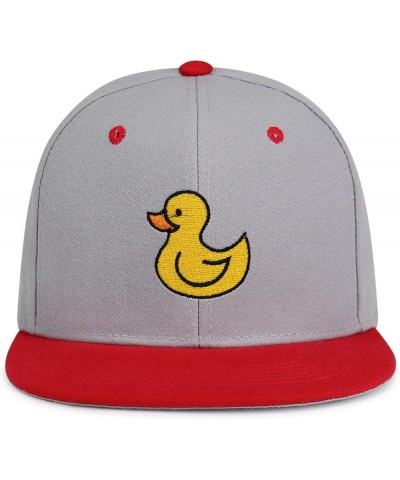 Duck Hip-Hop Snapback Hat Embroidered Baseball Cap Rubberduck Toy 39. Light Grey/Red $11.74 Baseball Caps