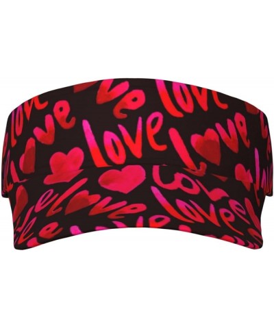 Cute Valentine's Day Hat Red Heart Sports Sun Visor Hats Adjustable Sun Caps for Men Women Teens Valentine Hearts-l00000005 $...