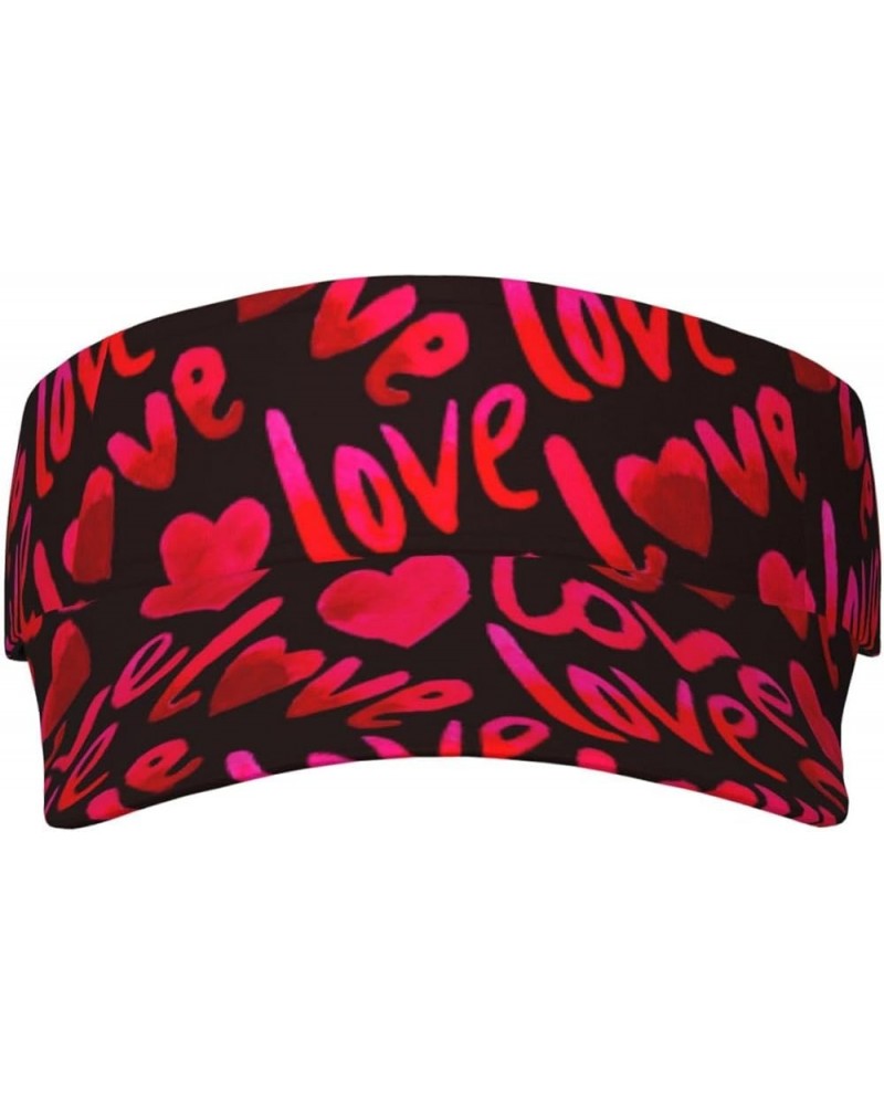 Cute Valentine's Day Hat Red Heart Sports Sun Visor Hats Adjustable Sun Caps for Men Women Teens Valentine Hearts-l00000005 $...