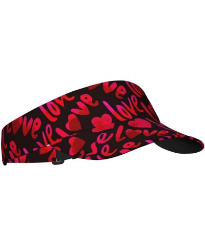 Cute Valentine's Day Hat Red Heart Sports Sun Visor Hats Adjustable Sun Caps for Men Women Teens Valentine Hearts-l00000005 $...