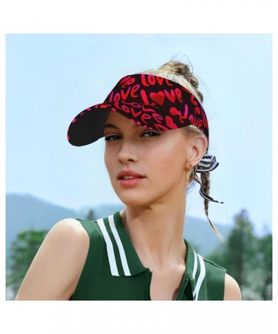 Cute Valentine's Day Hat Red Heart Sports Sun Visor Hats Adjustable Sun Caps for Men Women Teens Valentine Hearts-l00000005 $...