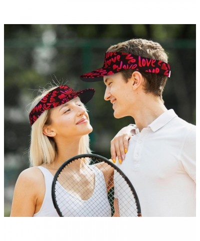 Cute Valentine's Day Hat Red Heart Sports Sun Visor Hats Adjustable Sun Caps for Men Women Teens Valentine Hearts-l00000005 $...