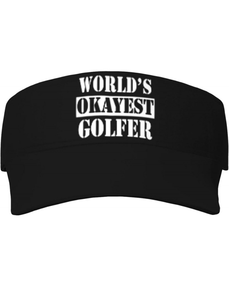 World's Okayest Golfer Visor Caps for Men Women Fashion Adjustable Sunscreen Visor Cap, for Sport Golf Black $12.73 Visors