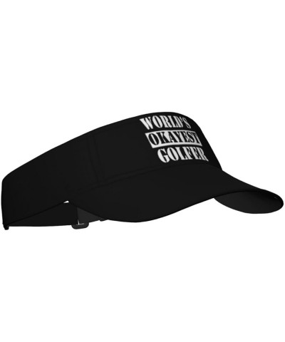 World's Okayest Golfer Visor Caps for Men Women Fashion Adjustable Sunscreen Visor Cap, for Sport Golf Black $12.73 Visors