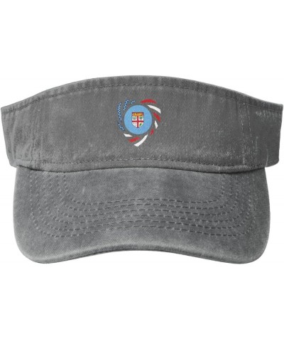 We Heart America and Fiji Love Forever Sun Hat Sun Visor Hats for Women Men Baseball Cap Golf Hats Gray $11.12 Visors