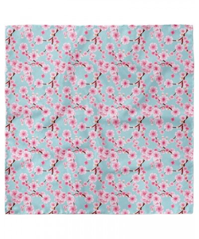 Cherry Blossom Head Scarf, Inspirational Garden, Hair Wrap Pale Blue Redwood Pink $12.40 Scarves