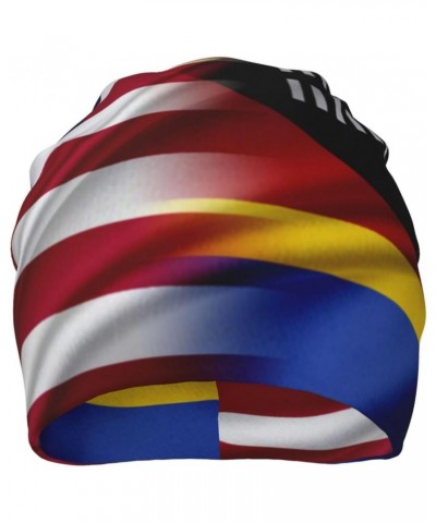 Flag of Eswatini America Beanie Skull Cap Warm Knit Slouchy Hat for Women Men Black $10.36 Skullies & Beanies