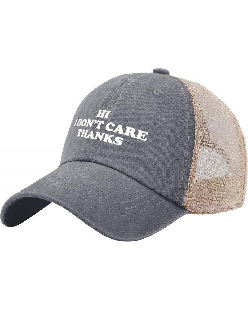 Hi I Don't Care Thanks Hats Funny Hat for Mens Women AllBlack Cowgirl Hats Bucket Hat Baseball Hat Sun Gray01 $10.34 Bucket Hats