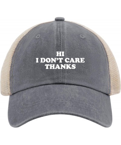 Hi I Don't Care Thanks Hats Funny Hat for Mens Women AllBlack Cowgirl Hats Bucket Hat Baseball Hat Sun Gray01 $10.34 Bucket Hats