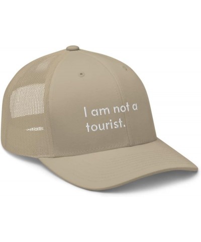 I Am Not a Tourist Trucker Hat Tourism Travel Vlogger Blogger Embroidered Trendy Mesh Snapback Unisex Cap Khaki $18.10 Baseba...