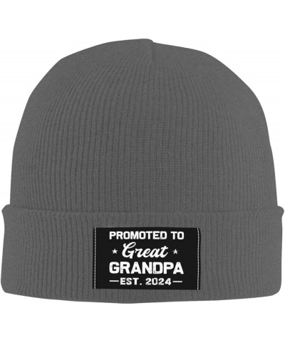 Promoted to Great Grandpa Est. 2024 Gifts Beanie Hat Women Warm Hats Men Knit Slouchy Skull Cap Knitted Hat Black Deep Heathe...